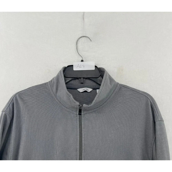 Calvin Klein Sweatshirt Men's Sz M Gray Palin Quarter Zip Regular Fit Pullover - Picture 12 of 12